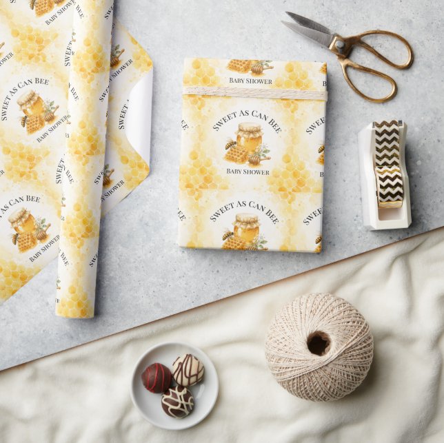 Papel De Presente Chuva de Mel Chá de Bebê Neutro  (Artesanato)