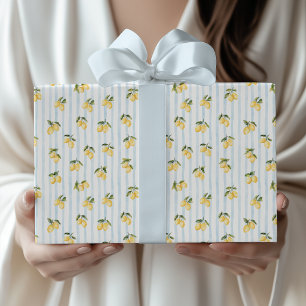 Papel De Presente Chuva de Noiva Azul Limão Italiano