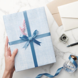 Papel De Presente Chuva de Noiva em Linho Falso Azul Claro