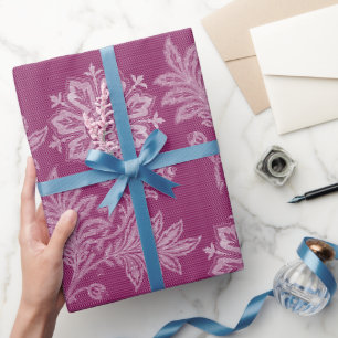 Papel De Presente Chuva de Noiva em Renda Floral Borgonha