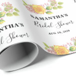 Papel De Presente Chuva de Noiva Floral de Primavera<br><div class="desc">Celebre o amor em plena floração com nosso Papel de Embrulho Chuva de Noiva Floral de Primavera! Com delicadas flores em aquarela em tons pastéis suaves - como rosados ​​suaves, amarelos ensolarados e verdes frescos - este papel de embrulho traz um toque alegre e elegante aos presentes da chuva de...</div>