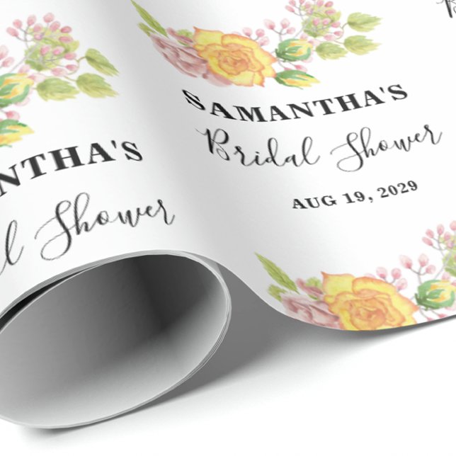 Papel De Presente Chuva de Noiva Floral de Primavera (Criador carregado)