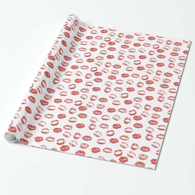 Papel De Presente Chuva de Noiva Red Lips Love (Desenrolado)