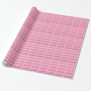 Papel De Presente Chuva de Noiva Rosa Pêssego Ombre Amor