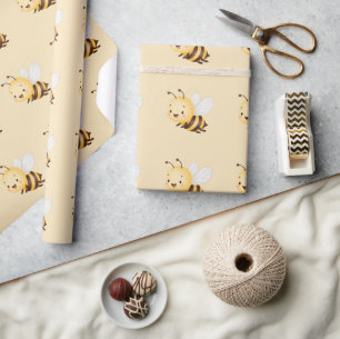Papel De Presente Chuva Floral Dália Oh Bebê Abelha Bebê Shower