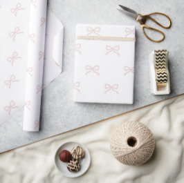 Papel De Presente Chuveiro de Bebê Menina Chic com Padrão de Laço Ro