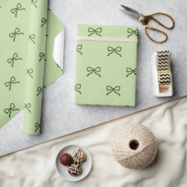 Papel De Presente Chuveiro de Bebê Menina Prep Chic Padrão de Laço V