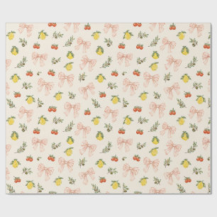 Papel De Presente Ciao Baby Mercado Italiano Limão Tomate Laço Rosa