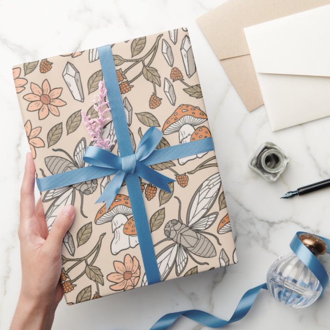 Papel De Presente Cicada na Floresta (Presentear)