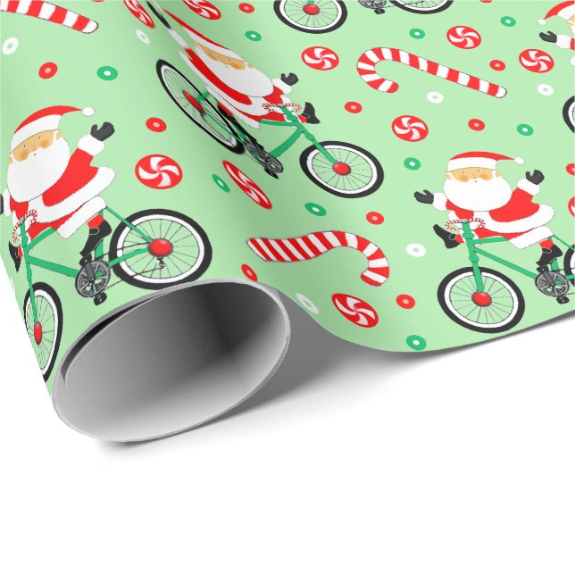 Papel De Presente Ciclismo Criativo Ciclista Natal (Ponta do rolo)