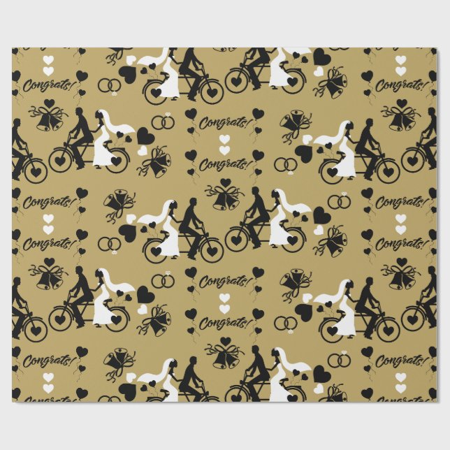 Papel De Presente Ciclismo Tandem Casamento Romântico E Noivado (Aberto)