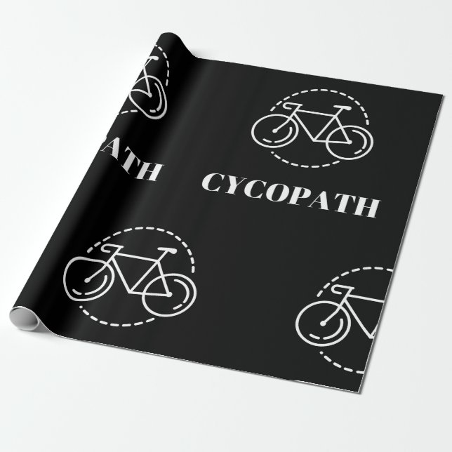Papel De Presente Ciclista de Bicicleta de Estrada Minimalista de Ci (Desenrolado)