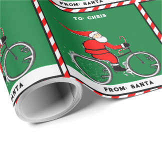 Papel De Presente Ciclista do Papai Noel Ciclista