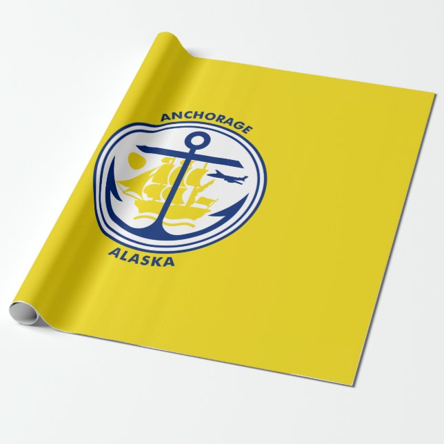 Papel De Presente Cidade de Anchorage (Alasca) (Desenrolado)