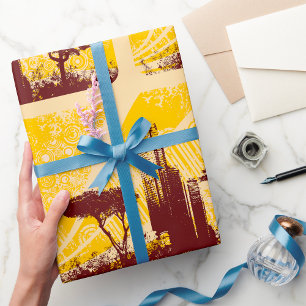 Papel De Presente Cidade Grunge