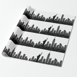 Papel De Presente Cidade Moderna de Nova Iorque Skyline Black Big Ap