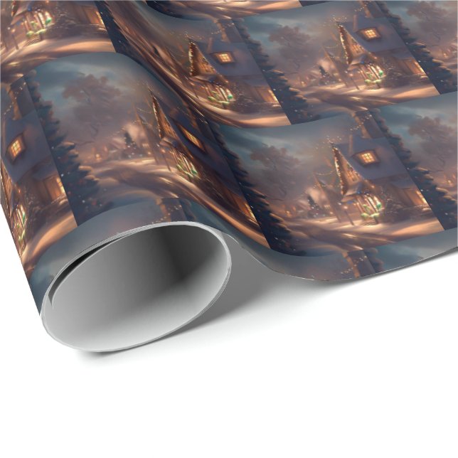 Papel De Presente Cidade Pequena Natal 2 (Ponta do rolo)