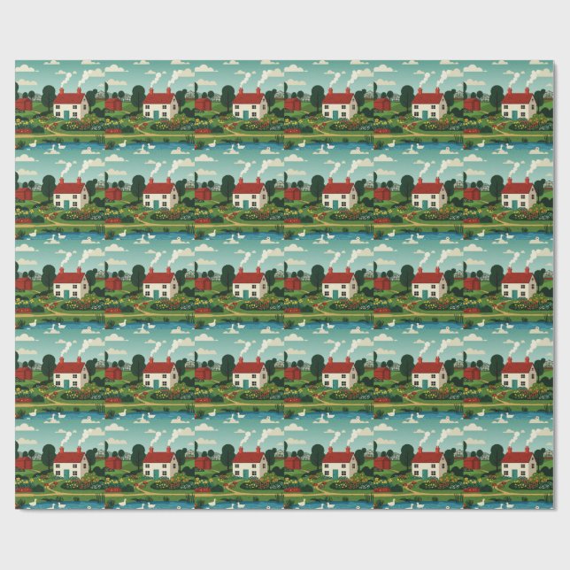 Papel De Presente Cidade rural (Aberto)