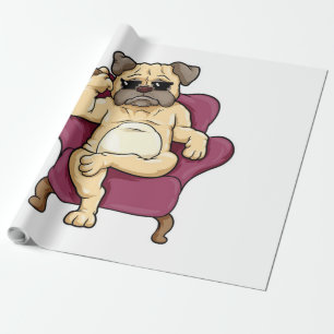 Papel De Presente Cigarro De Fumar Cachorro Pug Muito Legal