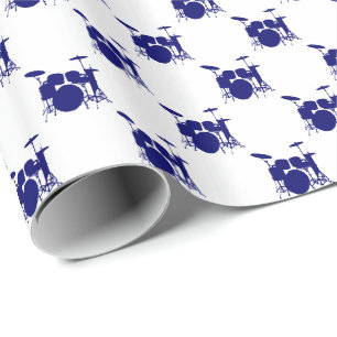 Papel De Presente Cilindro escuro dos azuis marinhos da música