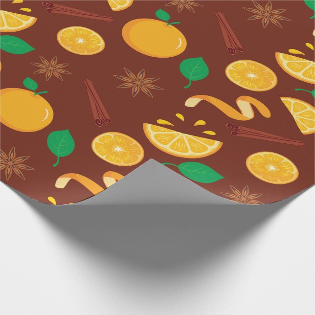Papel De Presente Cinamela de Queda, Laranjas, Anis Estrelado, outon (Ponta)
