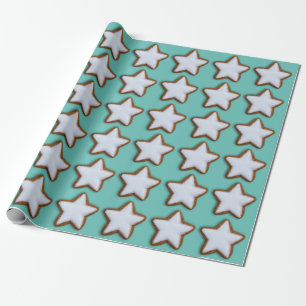 Papel De Presente Cinnamon Star Cookies Padrão Natal e Natal