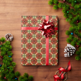 Papel De Presente Cintos de Natal Vermelhos e Verdes