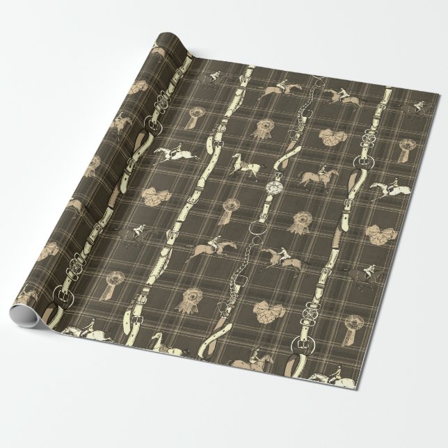Papel De Presente Cintos e Arcos Elegantes para Cavaleiros de Cavalo (Desenrolado)