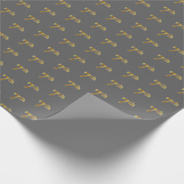 Papel De Presente Cinza, 7 Dourado Faux (7º) Papel de embrulhamento 