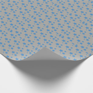 Papel De Presente Cinza Azul Estrelas Papel de ondulação de design m