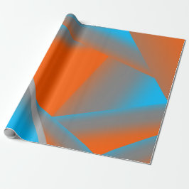 Papel De Presente Cinza Azul Laranja Ombre Arte Geométrica