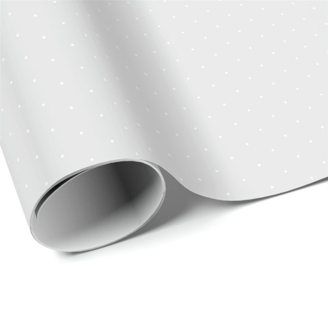 Papel De Presente Cinza branca de luz branca com bolinhas pequenas (Ponta do rolo)