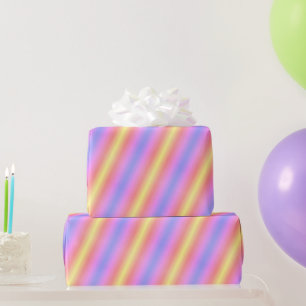 Papel De Presente Cinza Brilhante, Amarelo e Púrpura