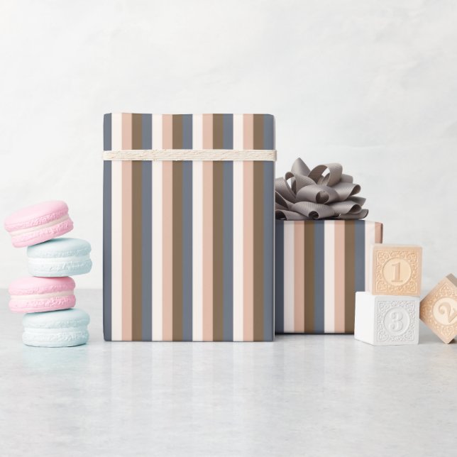 Papel De Presente Cinza Castanho Rosa-Rosa-Elegante Russo (Chá de bebê)