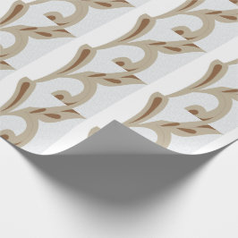Papel De Presente Cinza Claro Floral Geométrico | Padrão Moderno de 