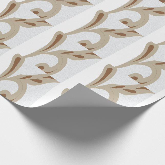 Papel De Presente Cinza Claro Floral Geométrico | Padrão Moderno de  (Ponta)
