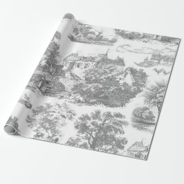 Papel De Presente Cinza Clássica Vintage - Toile - França Country