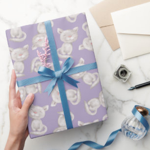 Papel De Presente Cinza Coca-Cola Simples Aniversário Roxo