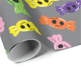 Papel De Presente Cinza Colorida das Cães de Halloween