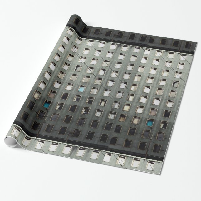 Papel De Presente Cinza da vida urbana (Desenrolado)