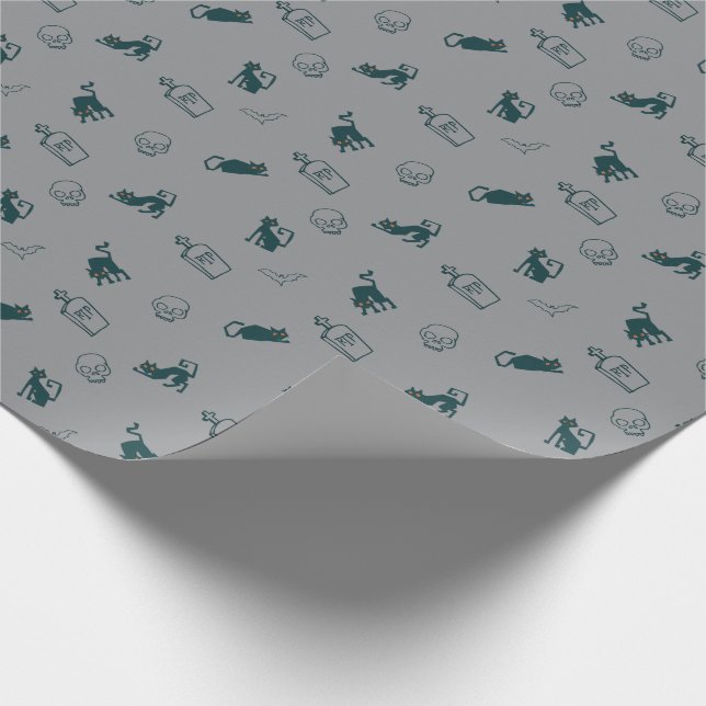 Papel De Presente Cinza - 💀 de embrulho do presente do Halloween (Ponta)