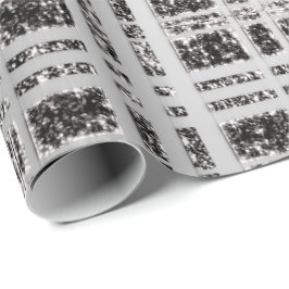 Papel De Presente Cinza de faísca Geometria da Cinza Negra
