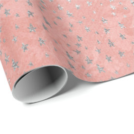Papel De Presente Cinza De Pêssego Coral Escadas Metálicas Confe