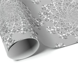 Papel De Presente Cinza de prata Cristais Swarovski Diamante espiral