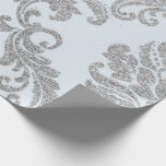 Papel De Presente Cinza de prata Damask Lux Azul Metálico Real<br><div class="desc">Livro de Glam e Chic Wrapping Paper para muitas ocasiões como aniversário,  aniversário,  casamento,  festa de noiva,  novo emprego,  nova casa,  festa corporativa,  festa de aposentadoria,  novo bebê.. florenceK</div>