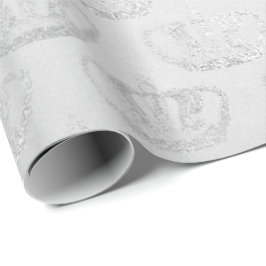 Papel De Presente Cinza de prata monocromática Glam Vip