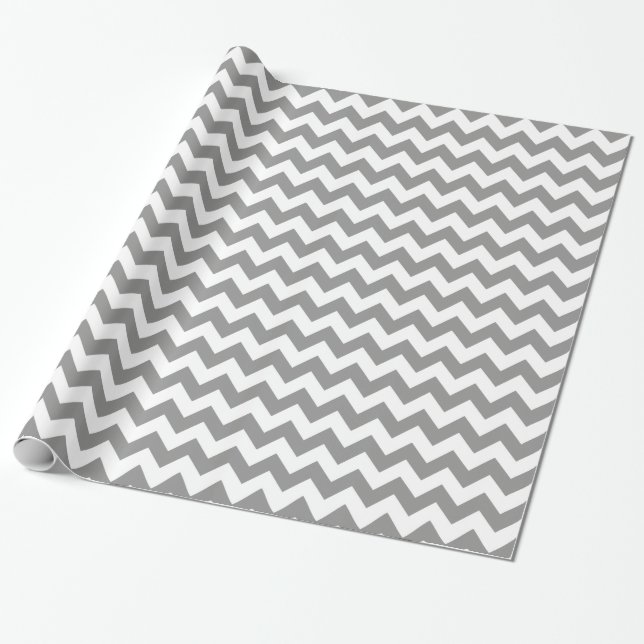 Papel De Presente Cinza e Crânio Moderno Branco (Desenrolado)