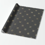 Papel De Presente Cinza e Vintage Floral Dourada<br><div class="desc">Cinzas e pintas de ouro,  papel de embrulhamento de flores.</div>