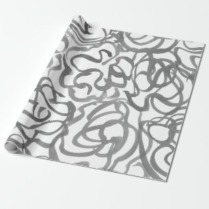 Papel De Presente Cinza Elegante Nêutica Abstrato