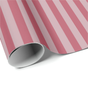 Papel De Presente Cinza Empoeirado Rosa e Listras Rosa Escuro